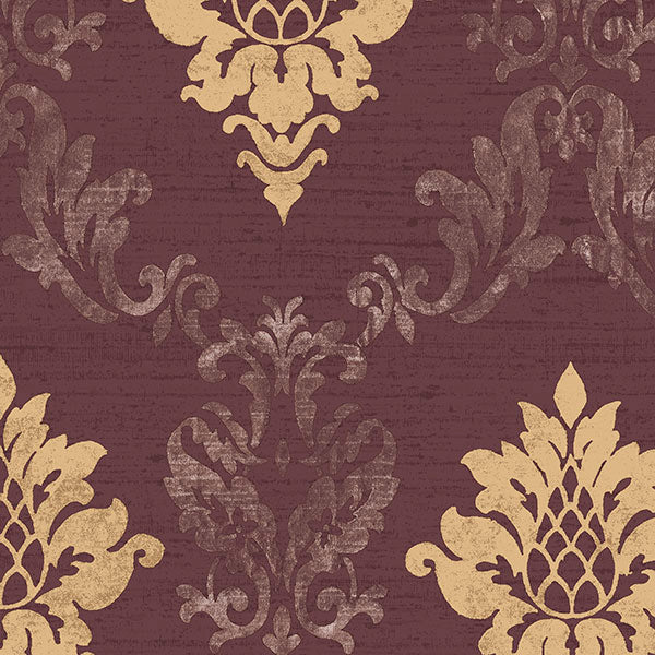 Purchase Im36427 | Silk Impressions 2, Purple Damask - Norwall Wallpaper