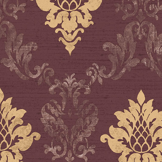 Purchase Im36427 | Silk Impressions 2, Purple Damask - Norwall Wallpaper