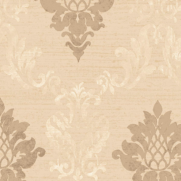 Purchase Im36428 | Silk Impressions 2, Brown Damask - Norwall Wallpaper