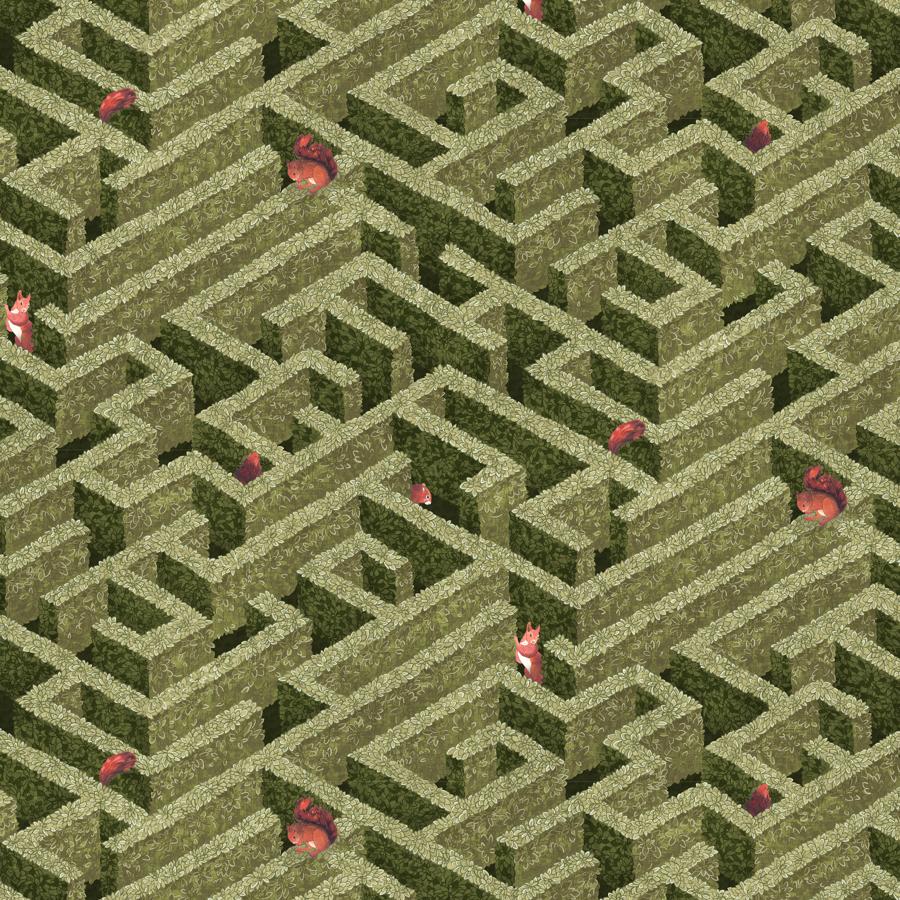 Sample - JMW1008.01.0 Labyrinth With Squirrels, 1 by Kravet Couture Wallpaper