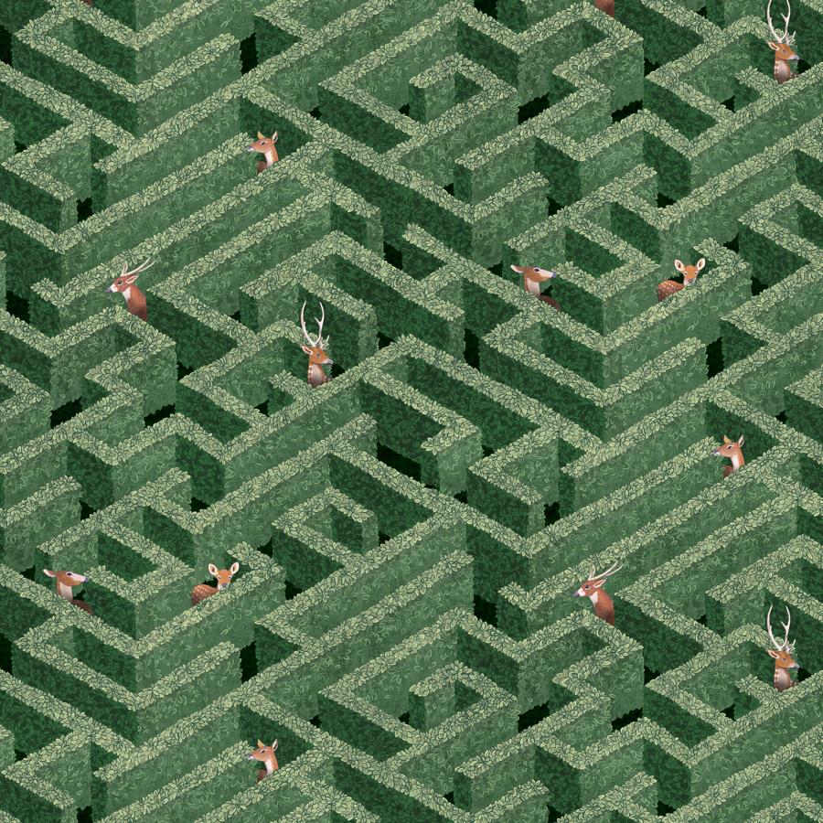 Sample - JMW1009.01.0 Labyrinth With Deer, 1 by Kravet Couture Wallpaper