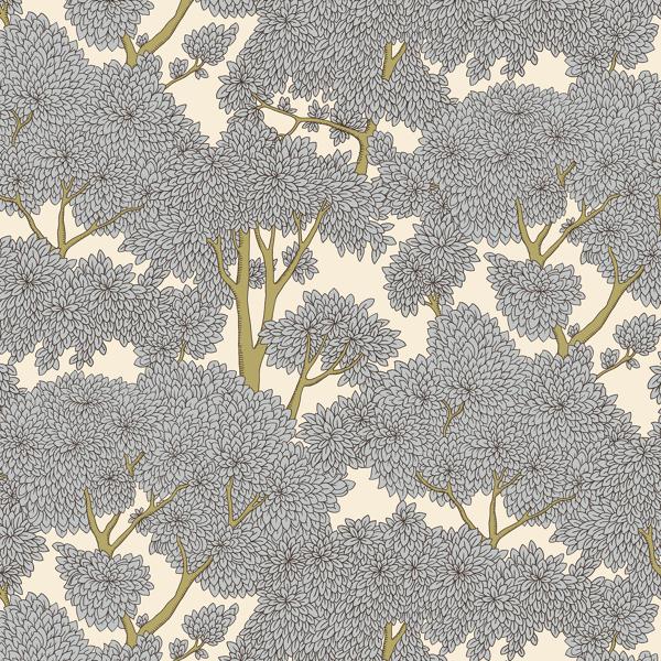 Sample - Jmw1014-11 | Stockend Woods, Blue Botanical - Kravet Couture Wallpaper - Jmw1014.11.0