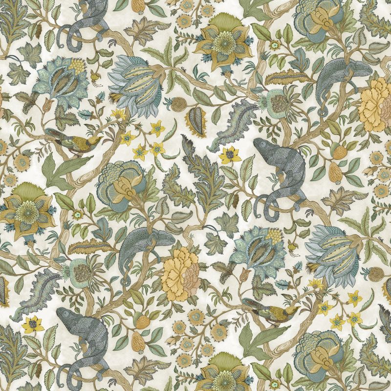 Sample - Jmw1022.01.0 | Chameleon Trail Wp, Green Animals - Kravet Couture Wallpaper