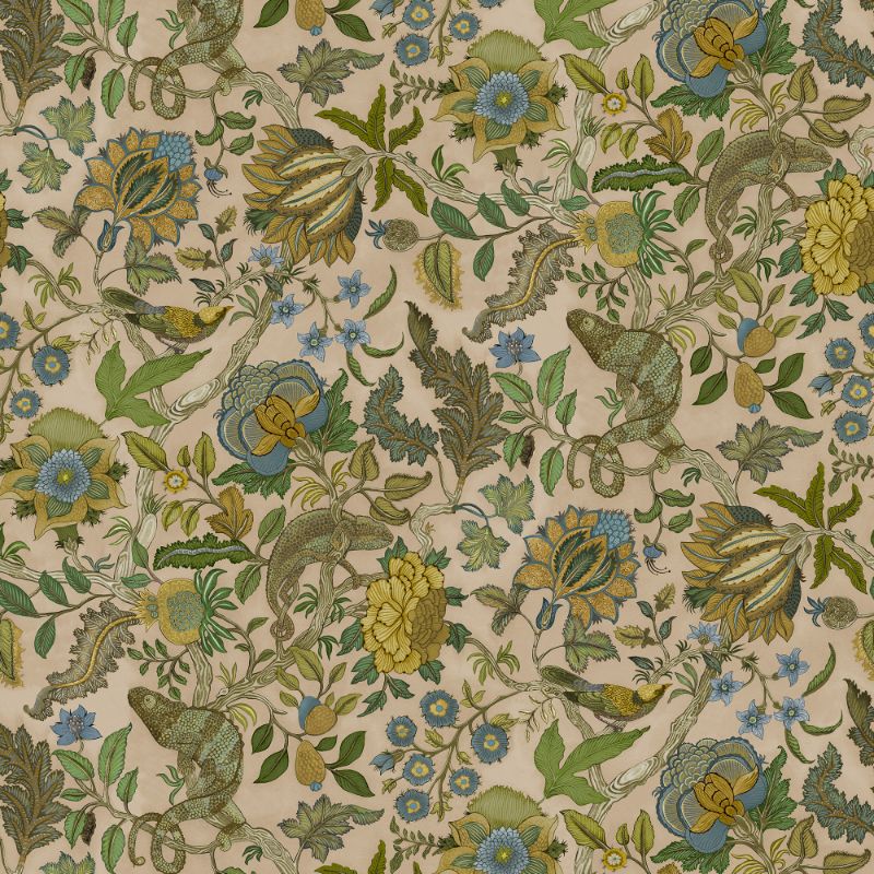 Sample - Jmw1022.11.0 | Chameleon Trail Wp, Green Animals - Kravet Couture Wallpaper