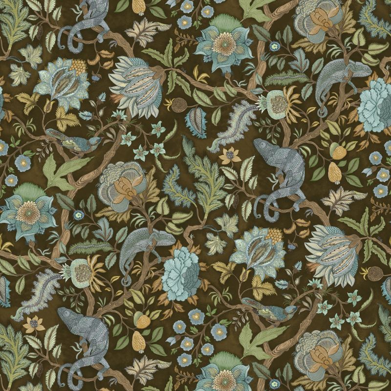 Sample - Jmw1022.21.0 | Chameleon Trail Wp, Brown Animals - Kravet Couture Wallpaper