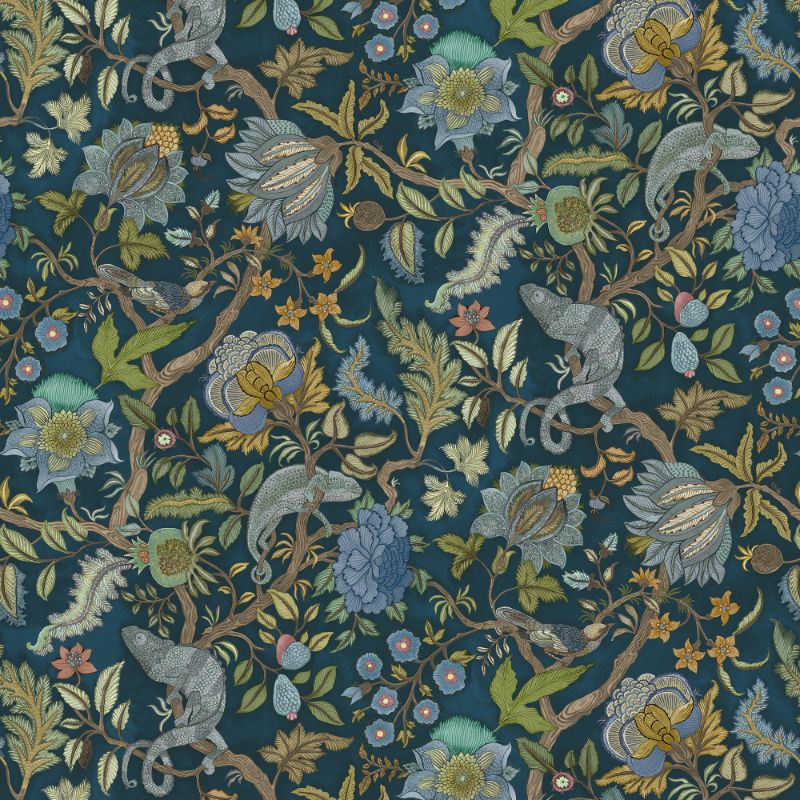 Purchase Jmw1022.61.0 Chameleon Trail Wp, Blue Animals - Kravet Couture Wallpaper