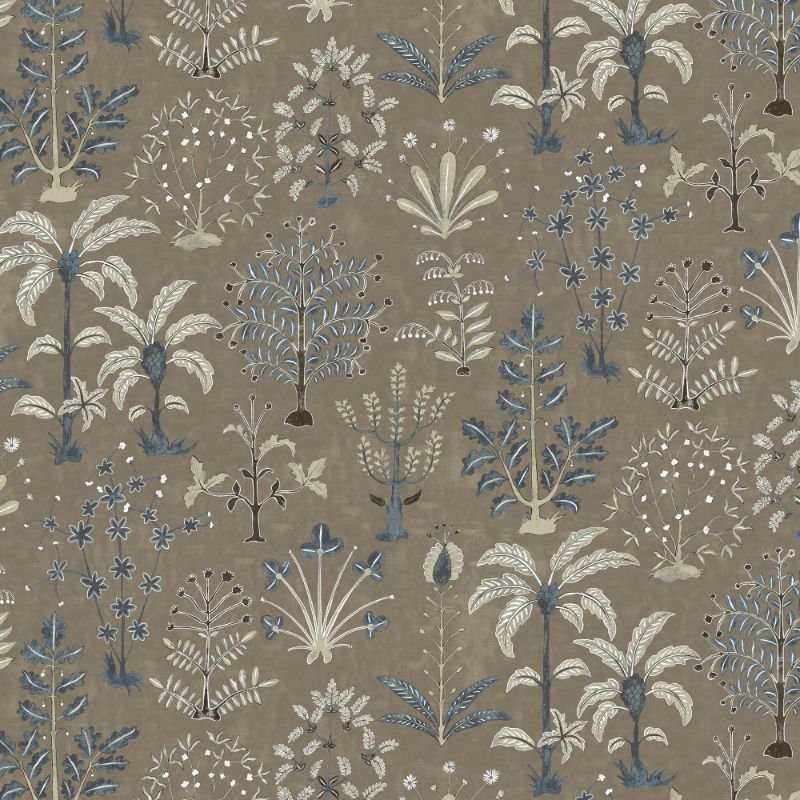 Sample - Jmw1023.11.0 | Cynthia Wp, Grey Botanical - Kravet Couture Wallpaper