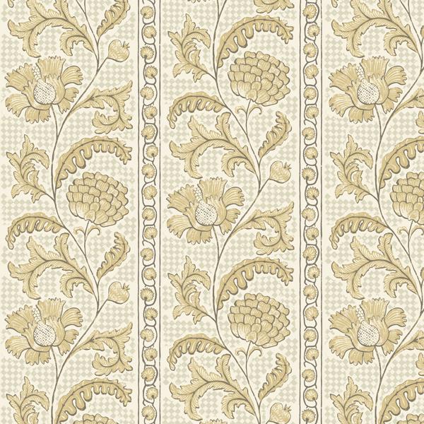 Sample - Jmw1028-31 | Floral Check, Beige Botanical - Kravet Couture Wallpaper - Jmw1028.31.0