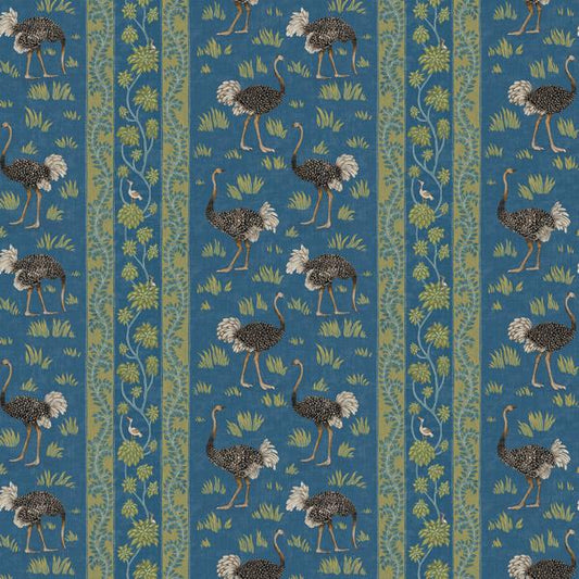 Purchase Jmw1032-21 Ostrich Stripe, Blue Botanical - Kravet Couture Wallpaper - Jmw1032.21.0