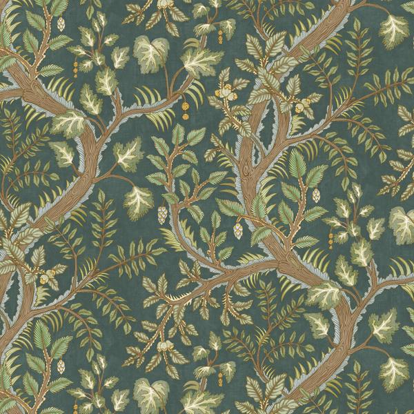 Sample - Jmw1036-01 | Hedgerow, Green Botanical - Kravet Couture Wallpaper - Jmw1036.01.0