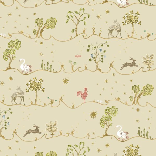 Sample - Jmw1041-11 | A Wave For Joan, Beige Animals - Kravet Couture Wallpaper - Jmw1041.11.0