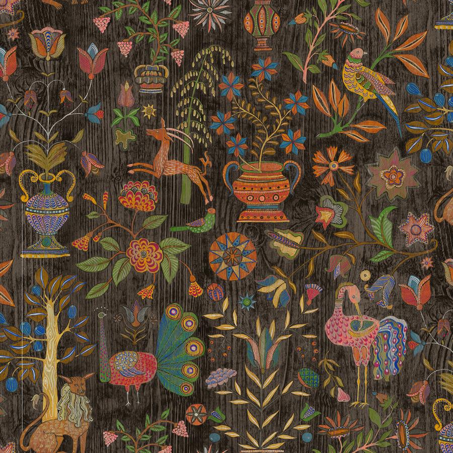 Purchase Jmw1045-01 Fable Garden, Brown Novelty - Kravet Couture Wallpaper - Jmw1045.01.0