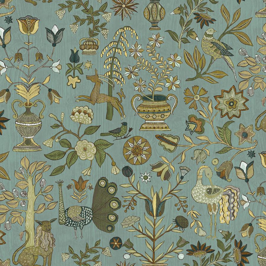 Purchase Jmw1045-31 Fable Garden, Blue Novelty - Kravet Couture Wallpaper - Jmw1045.31.0