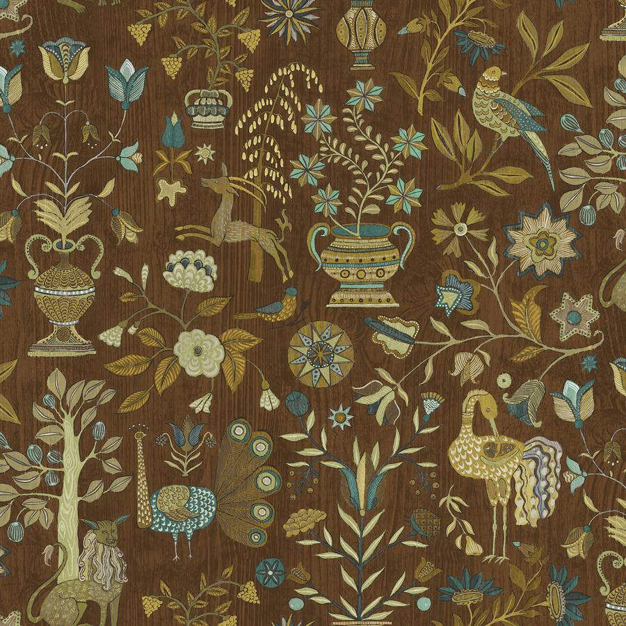 Purchase Jmw1045-41 Fable Garden, Brown Novelty - Kravet Couture Wallpaper - Jmw1045.41.0