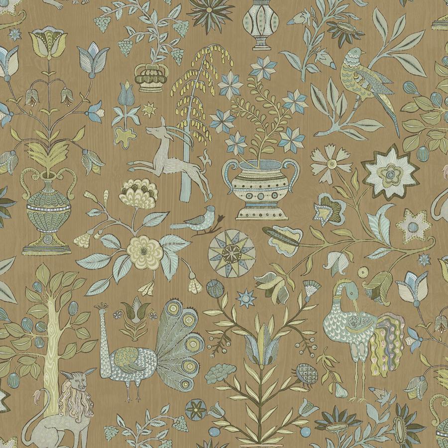 Purchase Jmw1045-51 Fable Garden, Brown Novelty - Kravet Couture Wallpaper - Jmw1045.51.0