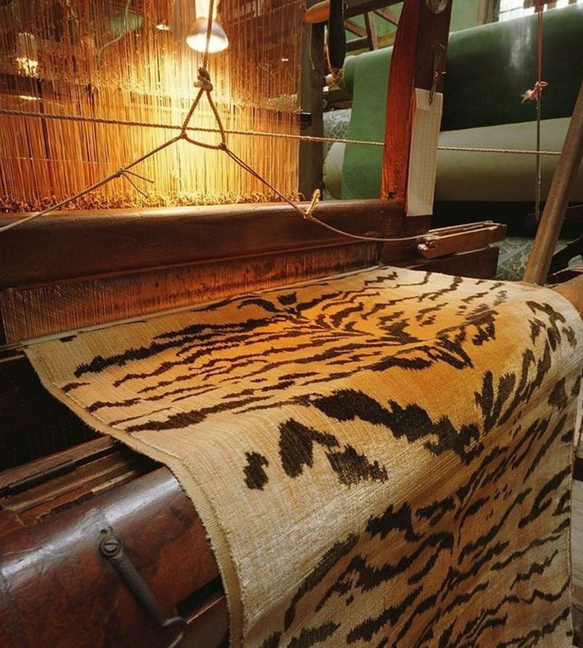 Purchase Old World Weavers Fabric Product# K0 00013353, Tiger - Silk - Handwoven Black On Gold 3