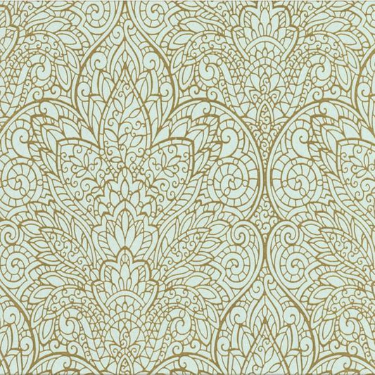 W3467.516.0 damask light blue wallpaper Kravet Design