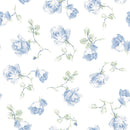 French Blue Ribbon Rosa Peel and Stick Wallpaper main image 1