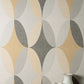Purchase M1641 Brewster Wallpaper, Kirby Mustard Oval Geo - Medley12