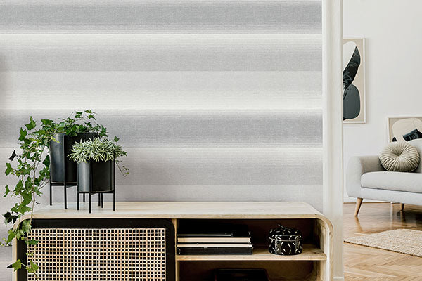 Purchase M1643 Brewster Wallpaper, Kirby Charcoal Stripe - Medley12
