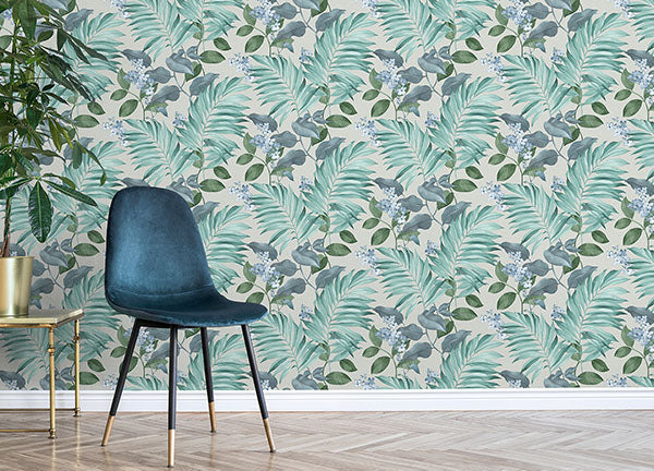 Purchase M1651 Brewster Wallpaper, Eden Grey Tropical - Medley12