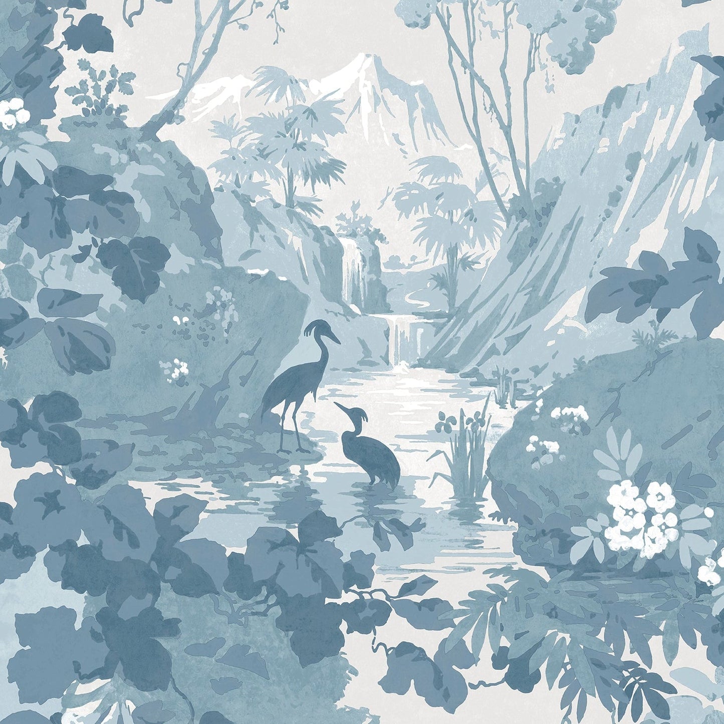 Purchase M1675 Archive Collection, Eden Blue Crane Lagoon Wallpaper by Brewster
