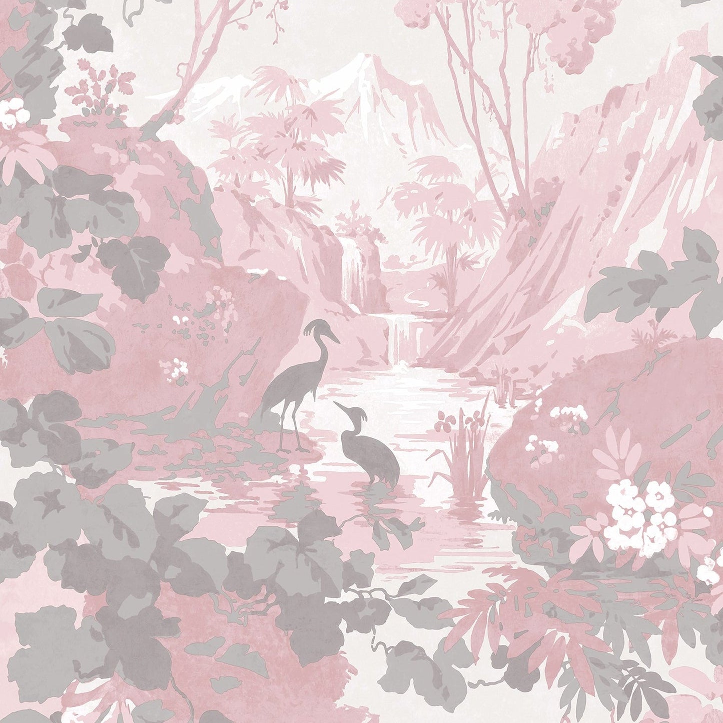 Purchase M1676 Archive Collection, Eden Pink Crane Lagoon Wallpaper by Brewster