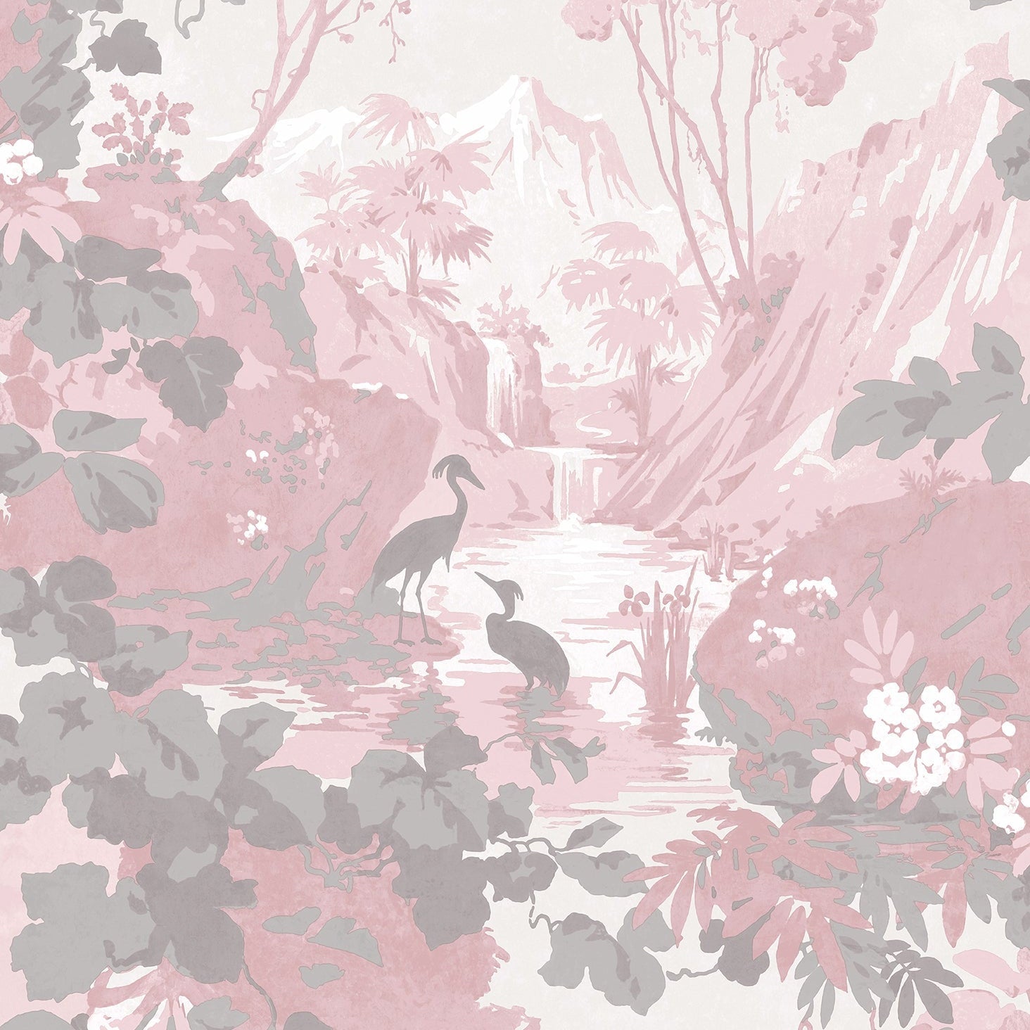 Purchase M1676 Archive Collection, Eden Pink Crane Lagoon Wallpaper by Brewster
