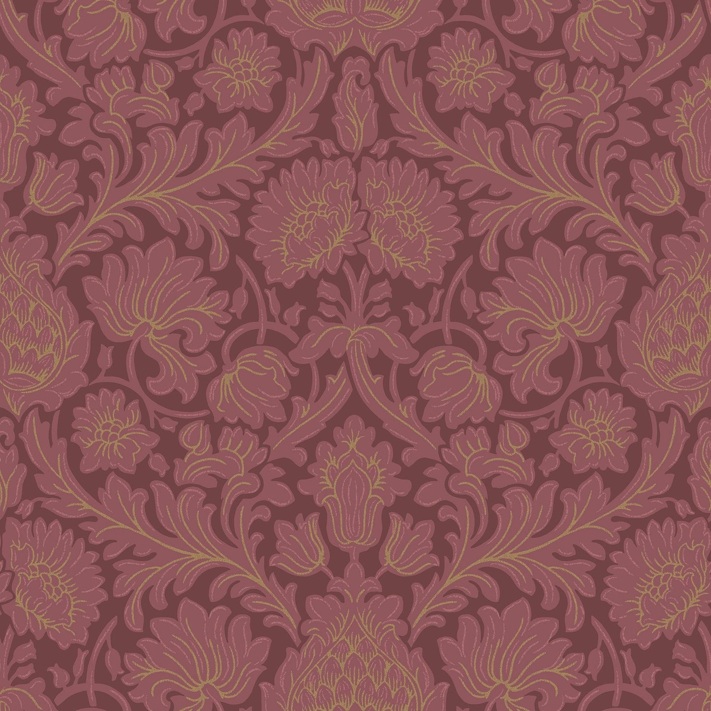 Purchase M1680 Archive Collection, Bamburg Red Floral Wallpaper by Brewster