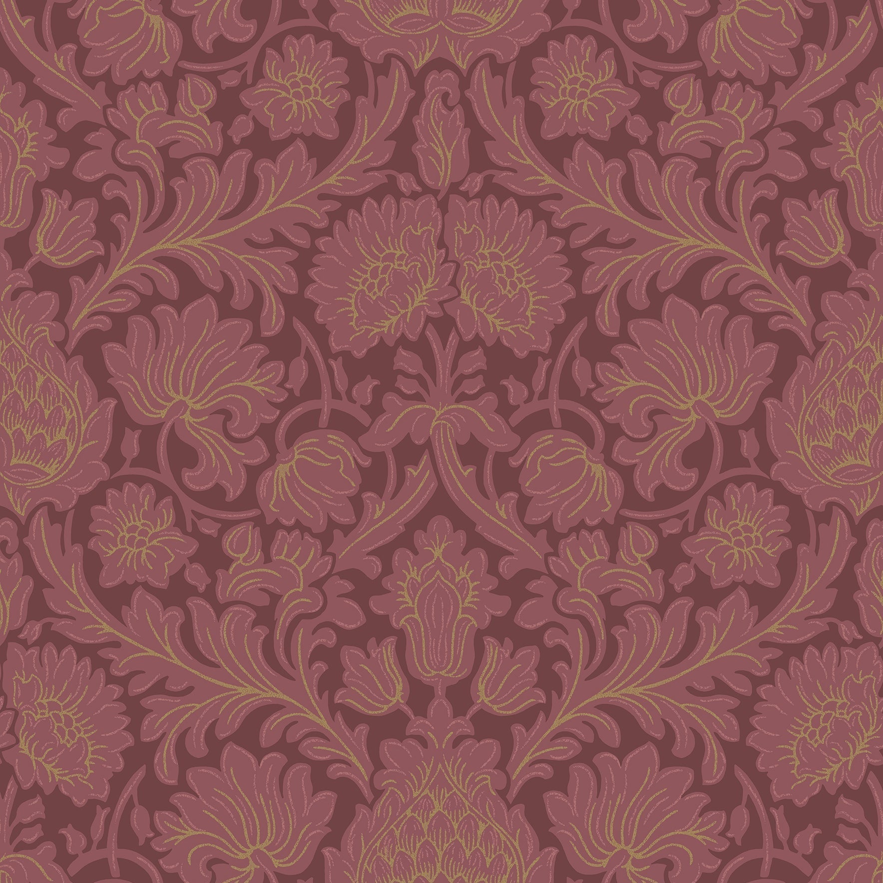 Purchase M1680 Archive Collection, Bamburg Red Floral Wallpaper by Brewster