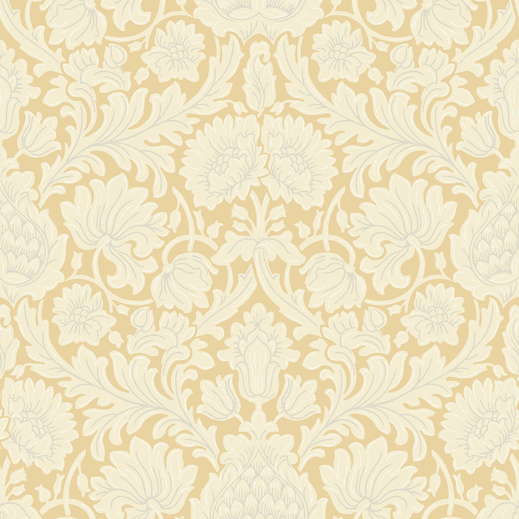 Purchase M1682 Archive Collection, Bamburg Mustard Floral Wallpaper by Brewster