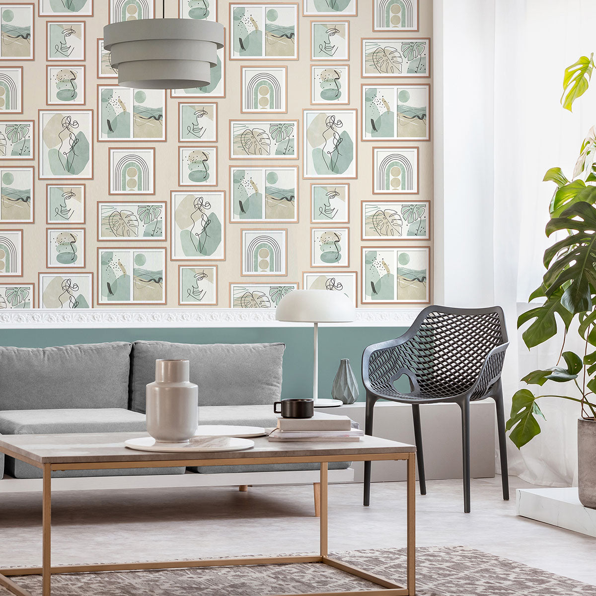 Purchase M1711 Brewster Wallpaper, Krasner Neutral Gallery - Medley1