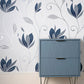 Purchase M1716 Brewster Wallpaper, Synergy Navy Floral - Medley1