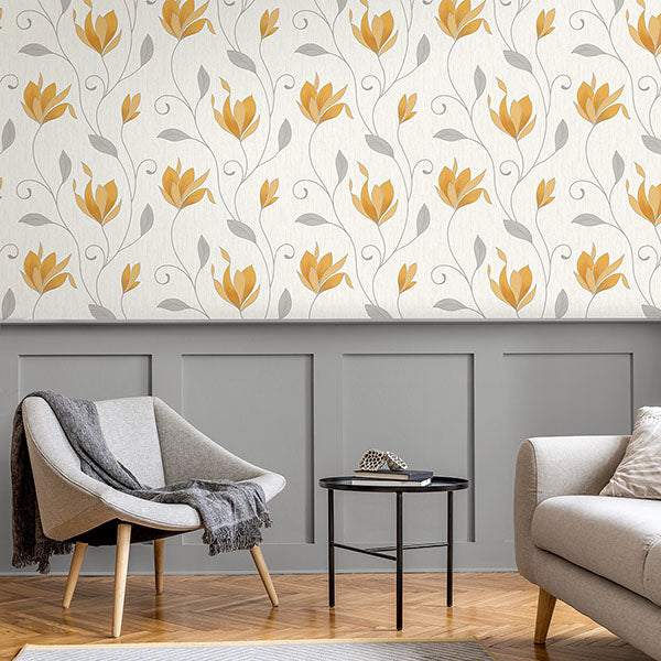 Purchase M1717 Brewster Wallpaper, Synergy Yellow Floral - Medley12