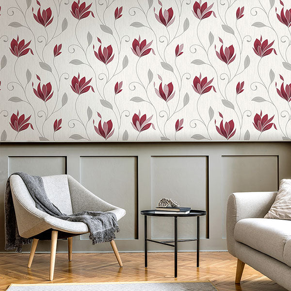 Purchase M1718 Brewster Wallpaper, Synergy Ruby Floral - Medley12