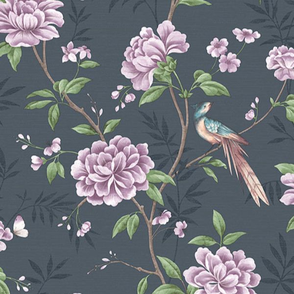 Purchase M1723 Brewster Wallpaper, Akina Navy Floral - Medley