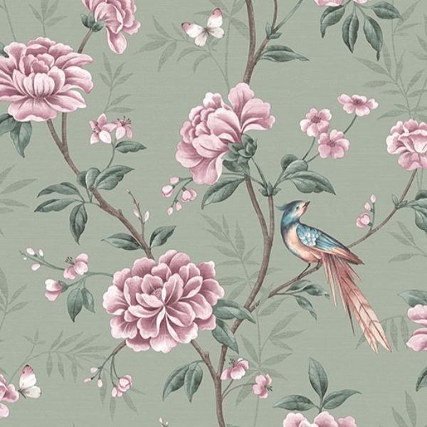 Purchase M1724 Brewster Wallpaper, Akina Sage Floral - Medley