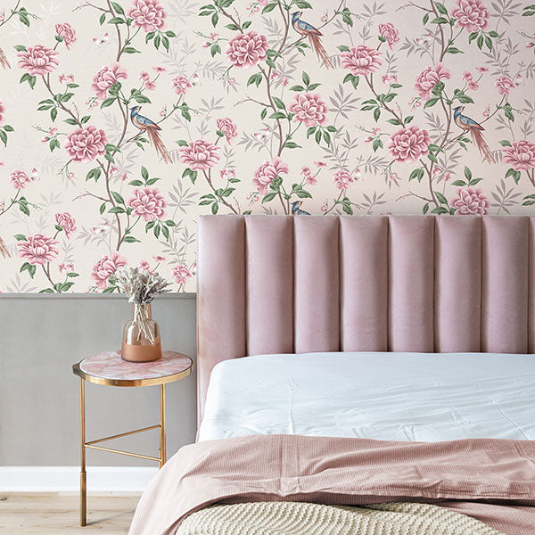 Purchase M1725 Brewster Wallpaper, Akina Cream Floral - Medley1