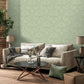 Purchase M1744 Brewster Wallpaper, Camille Sage Damask - Medley12