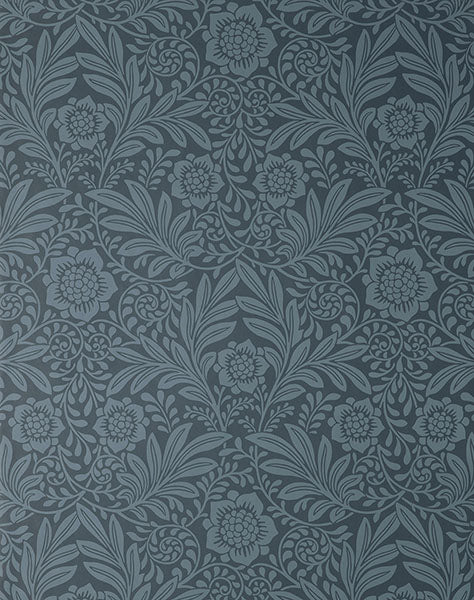 Purchase M1745 Brewster Wallpaper, Camille Navy Damask - Medley