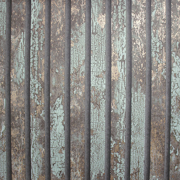 Purchase M1750 Brewster Wallpaper, Oxidize Teal Vertical Slats - Medley