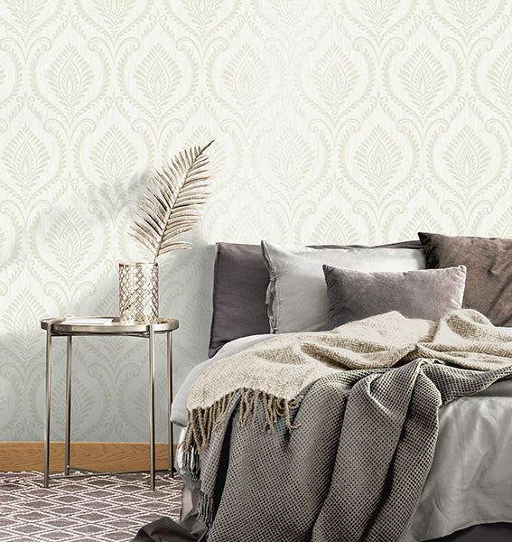 Purchase M1759 Brewster Wallpaper, Estelle Dove Damask - Medley1