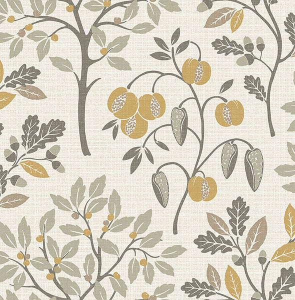Purchase M1760 Brewster Wallpaper, Rowan Natural Autumn Trees - Medley