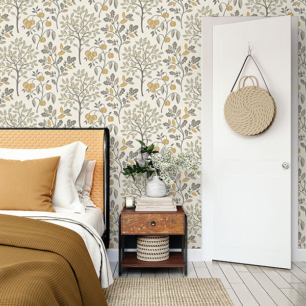 Purchase M1760 Brewster Wallpaper, Rowan Natural Autumn Trees - Medley12