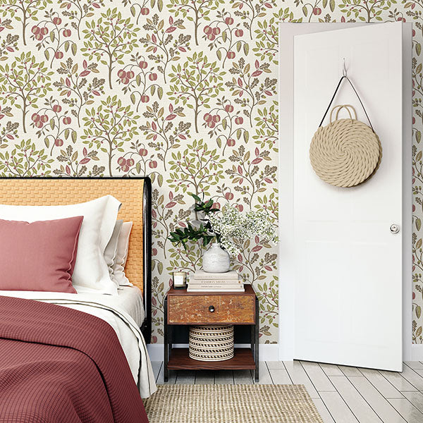 Purchase M1762 Brewster Wallpaper, Rowan Olive Autumn Trees - Medley12