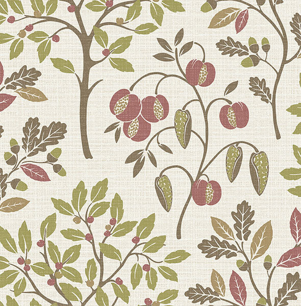 Purchase M1762 Brewster Wallpaper, Rowan Olive Autumn Trees - Medley