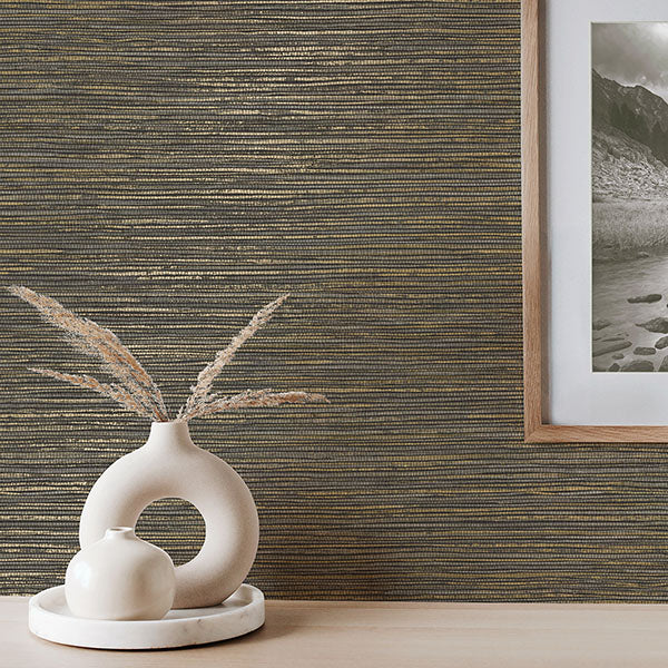 M1770 | Medley, Fusion Charcoal Plain Wallpaper - Brewster Wallpaper