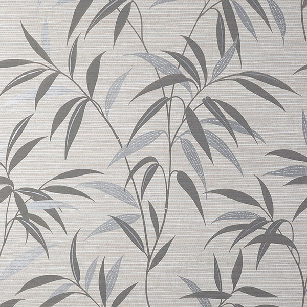 Purchase M1771 Brewster Wallpaper, Fusion Grey Leaf Wallpaper - Medley