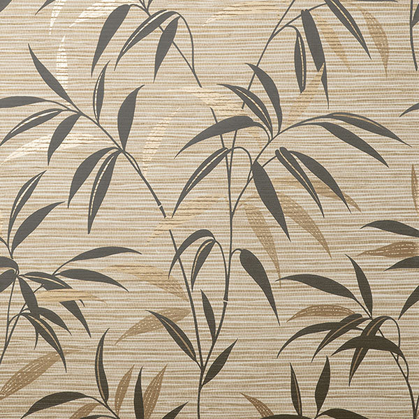 Purchase M1772 Brewster Wallpaper, Fusion Neutral Leaf Wallpaper - Medley