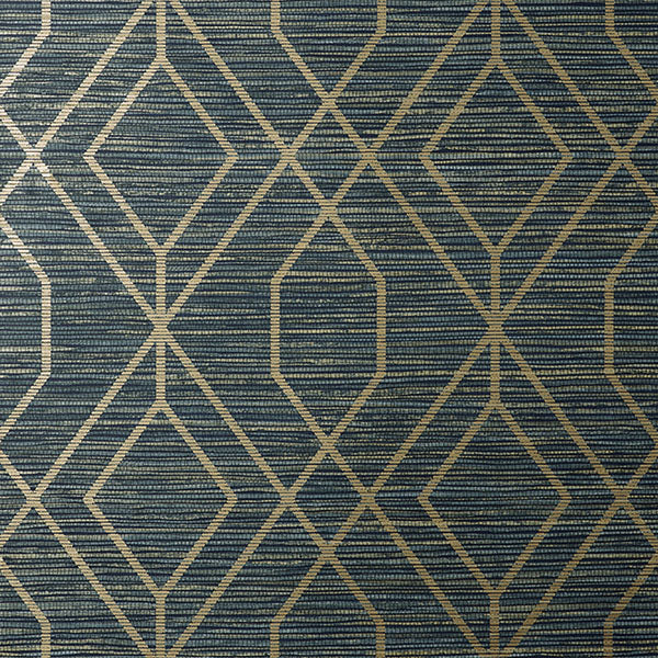 Purchase M1774 Brewster Wallpaper, Fusion Navy Trellis Wallpaper - Medley